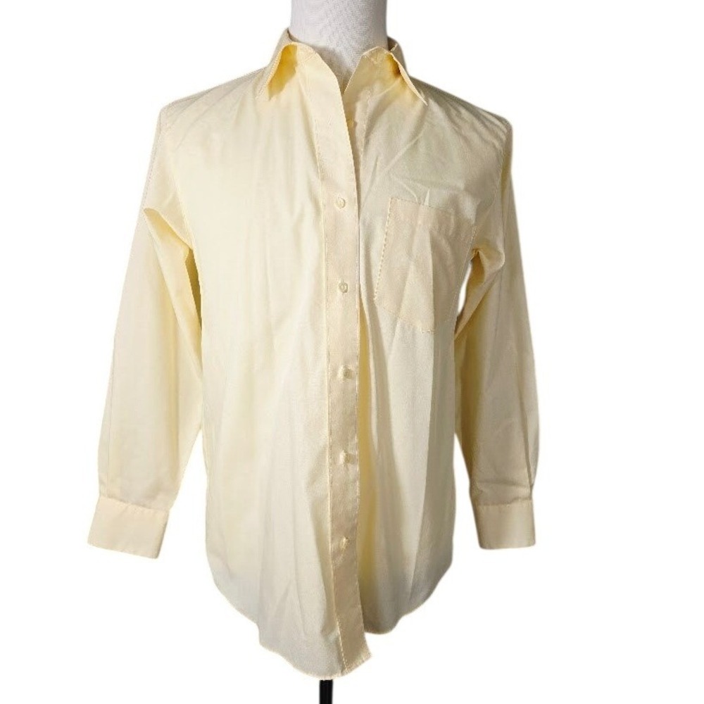 Foxcroft‎ Wrinkle Free Womens Yellow Long Sleeve Button Up Shirt Size 6 small